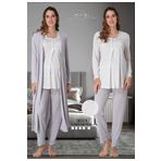 Lohussa Kadın Desenli Uzun Kollu Pamuklu Hamile Lohusa Sabahlık Pijama Takımı Set