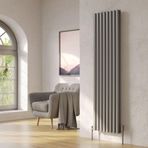 Lojimax Alüminyum Çift Panel Dikey Radyatör Bella Double 500 x 1171 20 Dilim | Dokulu Antrasit Gri | Yüksek Isıl Güç | 5 Yıl Üretici Garantisi