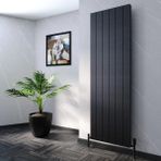 Lojimax Alüminyum Çift Panel Dikey Radyatör Kalsedon Double 600 x 945 10 Dilim | Siyah Fırçalı Eloksal | Yüksek Isıl Güç | 5 Yıl Üretici Garantisi