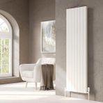 Lojimax Alüminyum Çift Panel Dikey Radyatör Royal Double 600 x 1180 16 Dilim | Dokulu Beyaz | Yüksek Isıl Güç | 5 Yıl Üretici Garantisi