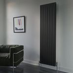 Lojimax Alüminyum Çift Panel Dikey Radyatör Royal Double 600 x 1180 16 Dilim | Dokulu Siyah | Yüksek Isıl Güç | 5 Yıl Üretici Garantisi