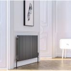 Lojimax Alüminyum Çift Panel Yatay Radyatör Bamboo Double 600X959MM 8 Dilim Dokulu Antrasit Gri | 1048 W Yüksek Isıl Güç | 5 Yıl Üretici Garantisi