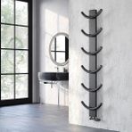 Lojimax Alüminyum Dekoratif Havlupan Oxy 1270 x 400 5 Dilim | Dokulu Siyah | Yüksek Isıl Güç | 5 Yıl Üretici Garantisi - 127*40