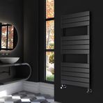 Lojimax Alüminyum Dekoratif Havlupan Zeus Plus 1750 x 500 18 Dilim | Siyah Fırçalı Eloksal | Yüksek Isıl Güç | 5 Yıl Üretici Garantisi