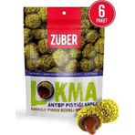 Lokma Antep Fıstığı Kaplı Kakaolu Fındık Ezmeli Meyve Topu 96 gr x 6 Paket