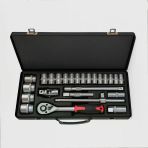Lokma Seti 1/2" Cr-V Çelik 26 Parça Profesyonel Tamir Bakım Lokma Anahtar Ucu Çok Amaçlı Set