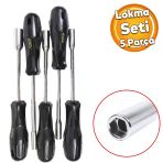 Lokma Tornavida Seti Rico 003-Rl0015 5Pc Lokma Somun Sokme 6-7-8-10-13 Mm Olcu Metal