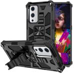 Lokyoo OnePlus 9 Kılıf 2021 için, Askeri Sınıf, Düşmeye Karşı Test Edilmiş Kılıf, Manyetik Araba Montajı ile Uyumlu Dahili Destek Çubuğu, OnePlus 9 2021 için Koruyucu Telefon Kılıfı Siyah