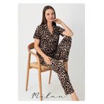 Lola Barcelona Leopar Desenli Kısa Kollu Milan Pijama takımı