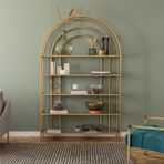 Lola Curve Metal Kitaplık, 5 Raflı, Gold