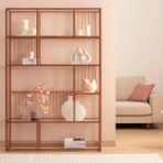 Lola Rose Metal Kitaplık, Kırmızı, 120 Cm