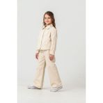 Lolipop Kids Store Kız Çocuk Çiçekli Kot Ceket Pantolon Takım - 3 - 4 Yaş - Krem