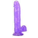 Lolita Shop 21 Cm Mor Jel Yumuşak Esnek Dokuda Tasarlanan Penis Güçlü Vantuzlu Yapay Dildo