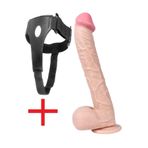 Lolita Shop 33.5 Cm Kemerli Kalın Tamamen Et Dokusunda Takma Penis Vantuzlu Belden Bağlamalı Dildo