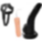 Lolita Shop Anal ve Vajina Belden Bağlamalı Siyah Dildo 16 cm 10 Mod Titreşim Penis Takma Kemerli Zenci Vibratör