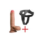 Lolita Shop Belden Bağlamalı Çift Katmanlı Ultra Yumuşak Doku Takma Dildo 18 Cm Kemerli Penis