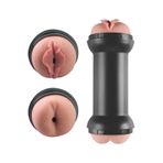 Lolita Shop Doku Hissiyatı 22.5 Cm Çift Taraflı Vajina Ve Anal Fener Tipi Yapay Suni Mastürbatör Kupası
