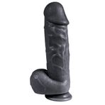 Lolita Shop Et Dokusunda Ten Hissiyatı 22.5 Cm Kalın Penis Güçlü Vantuzlu Siyah Dildo