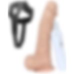 Lolita Shop Gerçekçi Doku 19.5 cm Oynar Başlıklı Titreşimli Kemerli Takma Penis Belden Bağlamalı Dildo Vibratör
