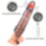 Lolita Shop Güçlü Titreşimli Silikon Dokuda Uzatmalı 6 cm Dolgulu 25 cm Testis Tutacaklı Büyük Boy Penis Kılıfı