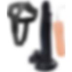 Lolita Shop Kemerli Takma Siyah Vibratör 21 cm 10 Mod Titreşim Oynar Başlıklı Belden Bağlamalı Zenci Dildo Penis