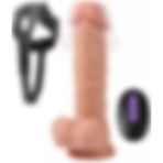 Lolita Shop Kemerli Uzaktan Kumandalı 21,5 Cm Dlido 10 Farklı Titreşim Penis Belden Bağlamalı Realistik Vibratör