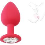 Lolita Shop Mücevher Taşlı 8,2 Cm Soft Kırmızı Silikon Dokuda Anal Açıcı Alıştırıcı Tıpa Genişletici Tıkaç Plug