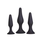 Lolita Shop Özel Silikon Malzemeden Üretilmiş Vantuzlu 3 Farklı Boyda Anal Plug Tıkaç Seti