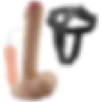 Lolita Shop Takma Dildo 19 cm 10 Farklı Titreşim Belden Bağlamalı Gerçekçi Kemerli Vantuzlu Realistik Vibratör