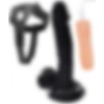 Lolita Shop Takma Dildo 19 cm 10 Farklı Titreşimli Penis Kemerli Gerçekçi Zenci Belden Bağlamalı Siyah Vibratör