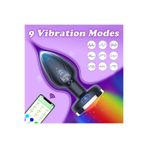 Lolita Shop Telefon Uygulama Kontrollü Şarjlı Farklı Led Işıklar Modlu Titreşim Silikon Anal Plug Tıkaç Vibratör