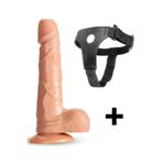 Lolita Shop Ultra Yumuşak Damarlı 17 Cm Uzunluğunda Belden Bağlamalı Kemerli Penis Dildo