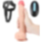 Lolita Shop Uzaktan Kumandalı Şarjlı 23 Cm 10 Mod Titreşim Takma Kemerli Dildo Penis Belden Bağlamalı Vibratör