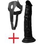 Lolita Shop Yumurtalıksız 18.5 Cm Anal Vajina Kemerli Takma Penis Et Dokusu Belden Bağlamalı Siyah Dildo