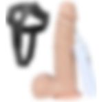 Lolita Shop Yumuşak Doku 19 cm Güçlü Titreşim Belden Bağlamalı Dildo Penis Oynar Başlıklı Kemerli Takma Vibratör