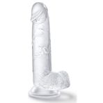 Lolita Shop Yumuşak Şeffaf Jel Dokuda 18 Cm Güçlü Vantuzlu Vajina Anal Kullanılabilen Penis Dildo