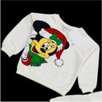 Lolli Boom Kids Kız Çocuk 3 Iplik Krem Renk Üzeri Renkli Mickey Yılbaşı Noel Şapkalı Baskı Desen Detaylı Sweatshirt - 5 - 6 Yaş - Açık Krem