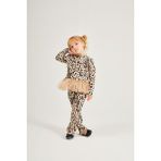 Lolli Boom Kids Kız Çocuk Leopar Desenli 2’li Takım – Tütü Detaylı Üst & Pantolon - 7 - 8 Yaş