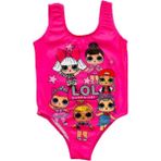 Lolli Boom Kids Kız Çocuk Lol Bebek Tema Pembe Renk Askılı Mayo - 4 - 5 Yaş - 0TB-Siyah