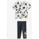 Lolli Boom Kids Kız Çocuk Mouse Baskılı Pamuklu Fitilli Taytlı Alt Üst Takım T-Shirt Tayt 2 Parça - 5 - 6 Yaş - 001 Siyah