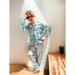 Lolli Boom Kids Yeni Sezon Erkek Çocuk Düğmeli Gömlek Yaka Pijama Takımı Shark / Deniz Canlıları Desenli - Çok Renkli - 4 - 5 Yaş