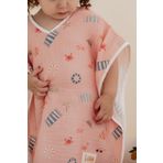 Lollie Baby&Kids Bebek Çocuk Müslin Panço Bornoz 1-4 Yaş %100 Pamuk - Pink Beach