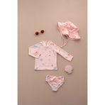 Lollie Baby&Kids Uv Korumalı Mayo Şapka Takım Bebek & Çocuk - Pink Beach - Renkli - 1 - 2 Yaş