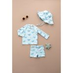 Lollie Baby&Kids Uv Korumalı Mayo Şapka Takım Bebek & Çocuk - Whales - Renkli - 1 - 2 Yaş