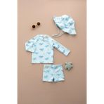 Lollie Baby&Kids Uv Korumalı Mayo Şapka Takım Bebek & Çocuk - Whales - Renkli - 6 - 12 Ay