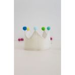 Lollie Doğum Günü Tacı, Unisex Kız Erkek Bebek Çocuk - Krem - Mavi - Standart
