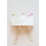 Lollie Doğum Günü Tacı, Unisex Kız Erkek Bebek Çocuk - Krem - Pembe - Standart