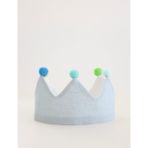 Lollie Doğum Günü Tacı, Unisex Kız Erkek Bebek Çocuk - Mavi - Standart