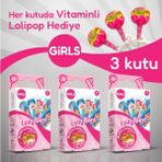 LollyBant Kız Çocuk Desenli Yara Bandı Seti Vitaminli Lolipop Hediyeli 3 Kutu - None