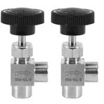 LOLPALONE 2X İğne Ayarlanabilir İğne 1/4 İnç Dik Açı Dişi Dişli SS304 Su Gaz Yağı için